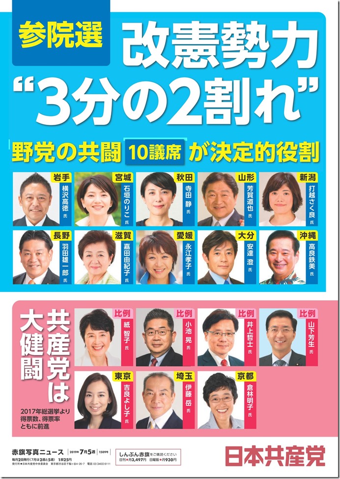 参議院選挙結果